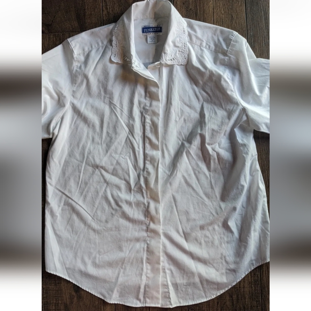 Pendleton Button Cuff Long Sleeved Suiting Top Sh… - image 7